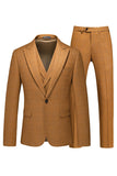 Caramel Peaked Lapel 3-delig galapakken voor heren