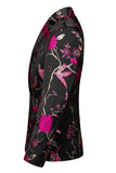 Inkeping Revers Enkele Rij Knopen Jacquard 2 Stuk Paarse Heren Prom Suits