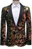 Sprankelende Heren Blauw Paarse Revers Prom Blazer Met Pailletten