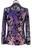 Sprankelende Heren Blauw Paarse Revers Prom Blazer Met Pailletten