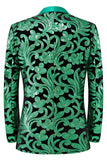 Groene 2-delige jacquard sjaal revers galapakken voor heren