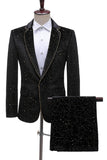 Glitter Groene Revers 2-delig herenpak