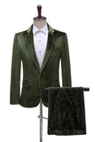 Glitter Groene Revers 2-delig herenpak