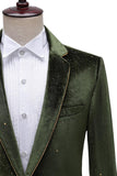 Glitter Groene Revers 2-delig herenpak