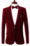 Rode revers met inkeping Slim Fit herenblazer met één knoop