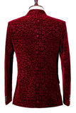 Rode revers met inkeping Slim Fit herenblazer met één knoop