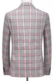 Roze grijs gestreepte 2 stuks piekvormige revers heren Prom Suits