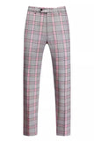 Roze grijs gestreepte 2 stuks piekvormige revers heren Prom Suits