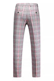Roze grijs gestreepte 2 stuks piekvormige revers heren Prom Suits