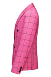 Roze gestreepte 2 stuks pieked revers heren galapakken