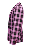 Rode Vintage Inkeping Revers Gestreepte Prom Blazer