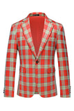 Rode Vintage Inkeping Revers Gestreepte Prom Blazer