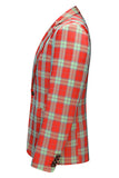 Rode Vintage Inkeping Revers Gestreepte Prom Blazer