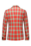 Rode Vintage Inkeping Revers Gestreepte Prom Blazer