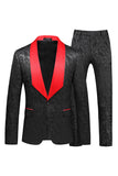 Zwarte Sjaal Revers One Button 2-delige Heren Prom Suits