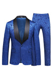 Zwarte Sjaal Revers One Button 2-delige Heren Prom Suits