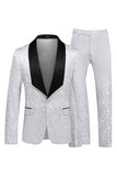 Zwarte Sjaal Revers One Button 2-delige Heren Prom Suits