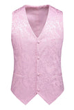Roze Print Peak Revers 3-delige Heren Prom Suits