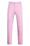 Roze Print Peak Revers 3-delige Heren Prom Suits