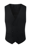 Black Peak Lapel Beaded 3-delige heren pakken