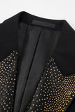 Black Peak Lapel Beaded 3-delige heren pakken