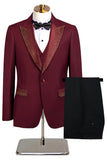 Black Peak Lapel Beaded 3-delige heren pakken