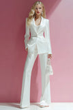 2-delige witte One Button Peak Lapel Prom Suits met zakken