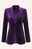 Fluweel 2-delige Plum Peak revers Single Breasted damespakken