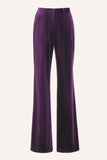 2-delige plum velvet peak revers enkelvoudige damespakken