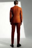 Donkeroranje Peak Lapel Slim Fit formele herenpakken