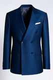 Navy Peak Revers Double Breasted Heren Blazer