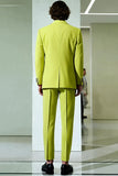Gele piek revers Double Breasted mannen formele blazer