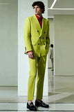 Gele piek revers Double Breasted mannen formele blazer