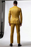 Peak Lapel 2-delige Single Breasted Yellow Heren Formele Pakken