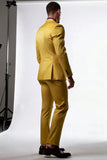 Peak Lapel 2-delige Single Breasted Yellow Heren Formele Pakken