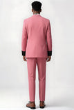 2-delige Single Breasted Peak Lapel Roze herenpakken