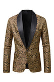 Donkerrode jacquard sjaal revers heren prom blazer