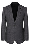Donkergrijze 3-delige Peak Lapel Slim Fit trouwpakken voor heren