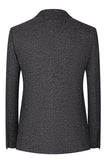 Donkergrijze 3-delige Peak Lapel Slim Fit trouwpakken voor heren