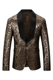 Sprankelende gouden sjaal revers heren prom blazer