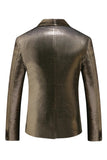 Gouden Metallic Sjaal Revers Heren Prom Blazer