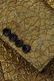 Sprankelende gouden inkeping revers textuur Prom Blazer