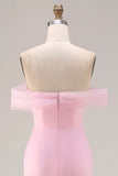 Roze 3D Bloemen Off The Shoulder Zeemeermin Baljurk