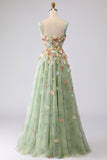 Champagne Off The Shoulder Bloemen A-Line Convertible Lange Galajurk