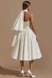 Ivoor Sweetheart A Line Midi Trouwjurk met Riem