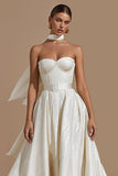 Ivoor Sweetheart A Line Midi Trouwjurk met Riem