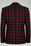 Rood Zwart Raster 2-delige revers met inkeping voor heren galapakken