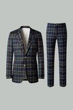 Rood Zwart Geruite Revers 2-delige Heren Prom Suits