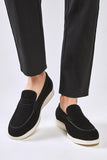 Zwarte slip-on heren casual schoenen