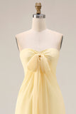 Citroen Sorbet A Line Chiffon Convertible Lange Bruidsmeisjesjurk met split